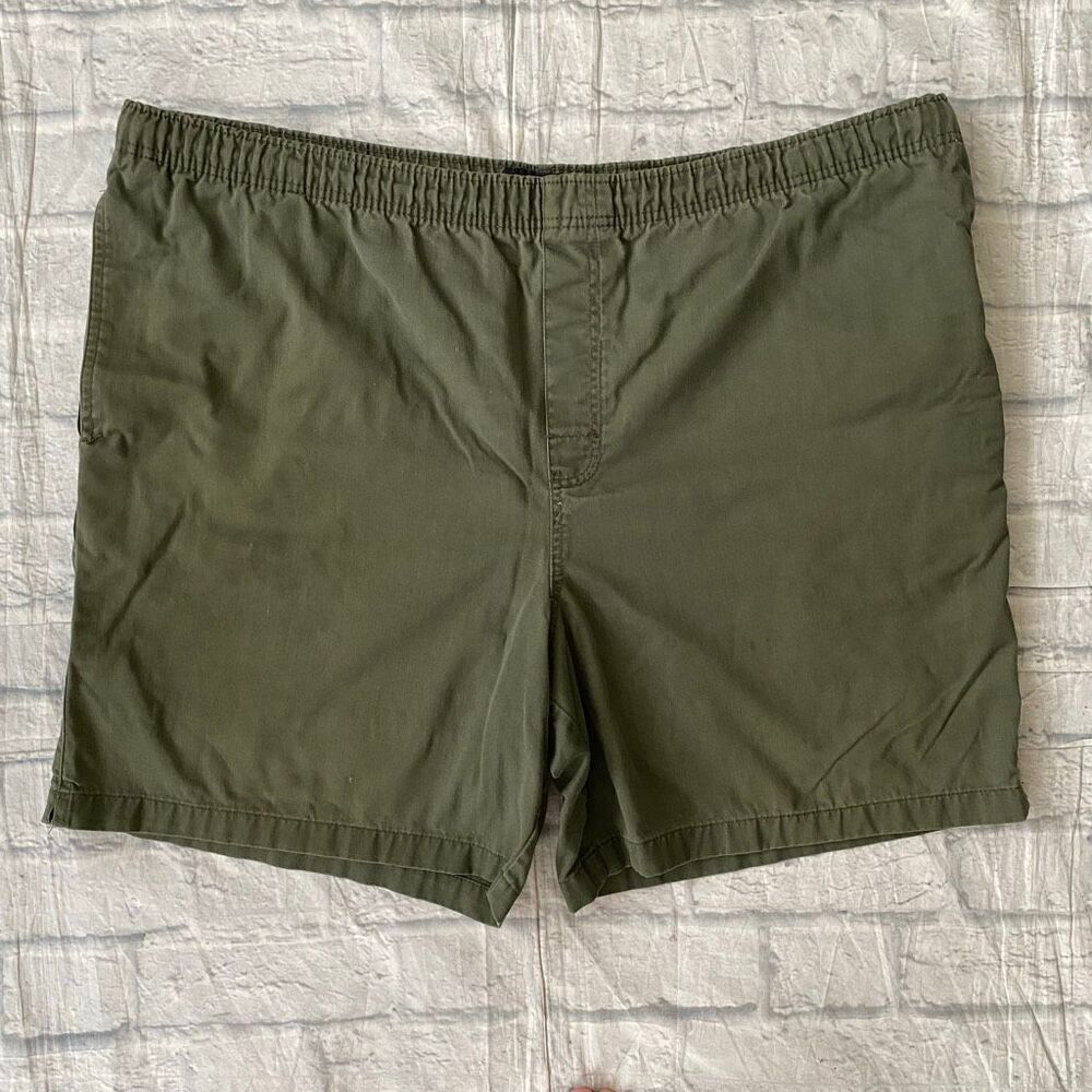 Puritan men XL Pull on flat front chino shorts w/elastic waist & drawstring